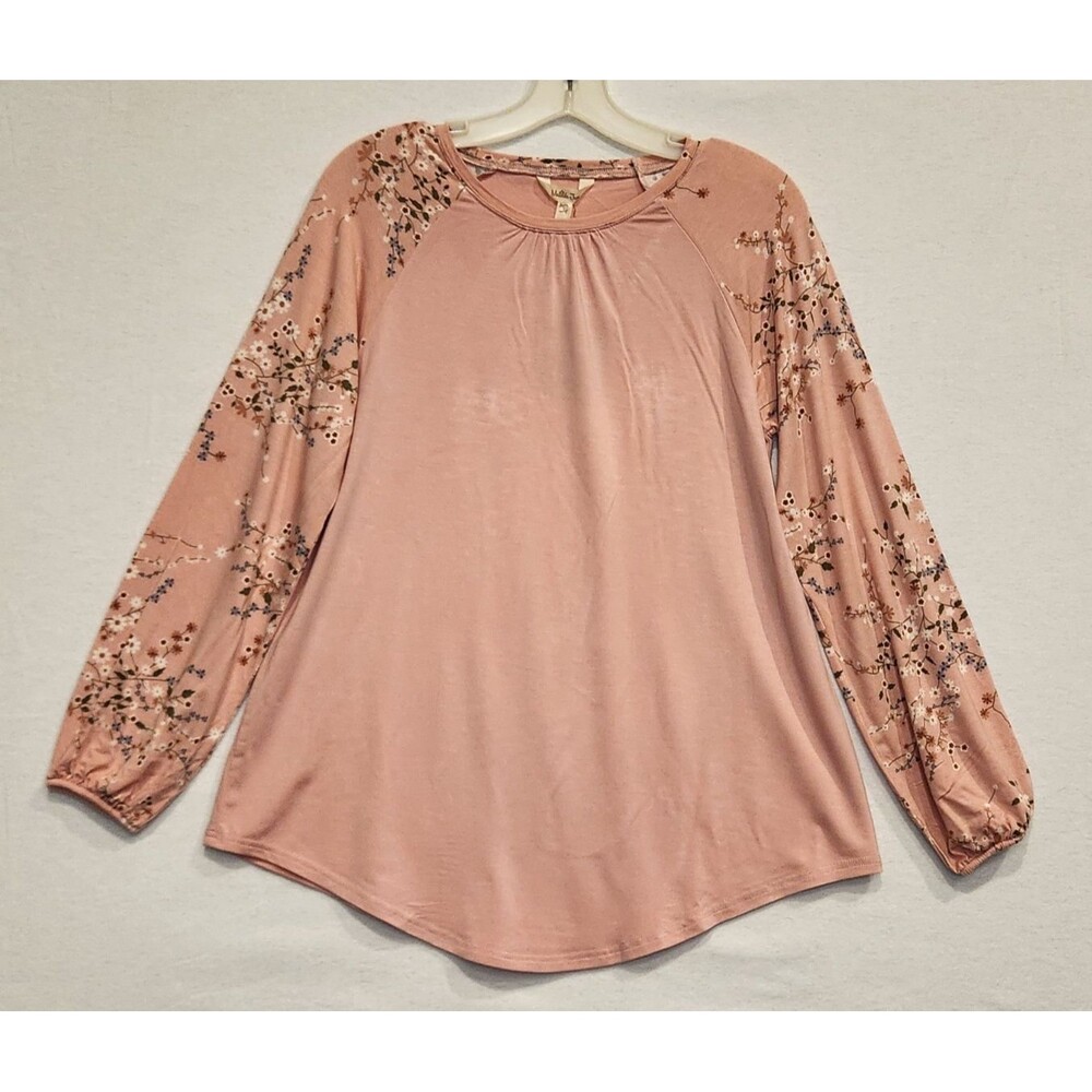 Matilda Jane Small Dusty Rose Floral Sleeve Top Raglan Cottage Boho Chic New